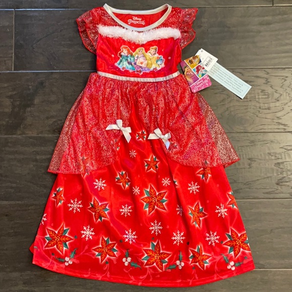 Disney Princess Holiday Christmas Nightgown 4T
